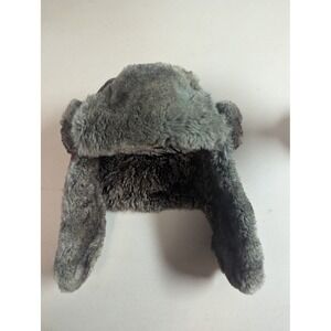 Mad Bomber Trapper Hat Red Plaid Wool Blend Natural Rex Rabbit Fur Lining L